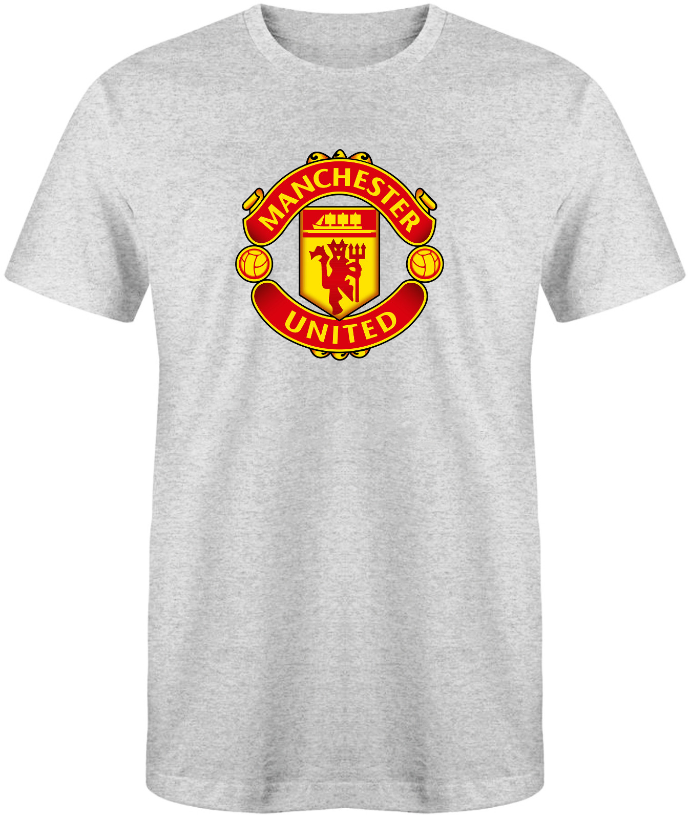Manchester United Soccer Football Light Grey 50/50 T-Shirt – Sizes S-XL