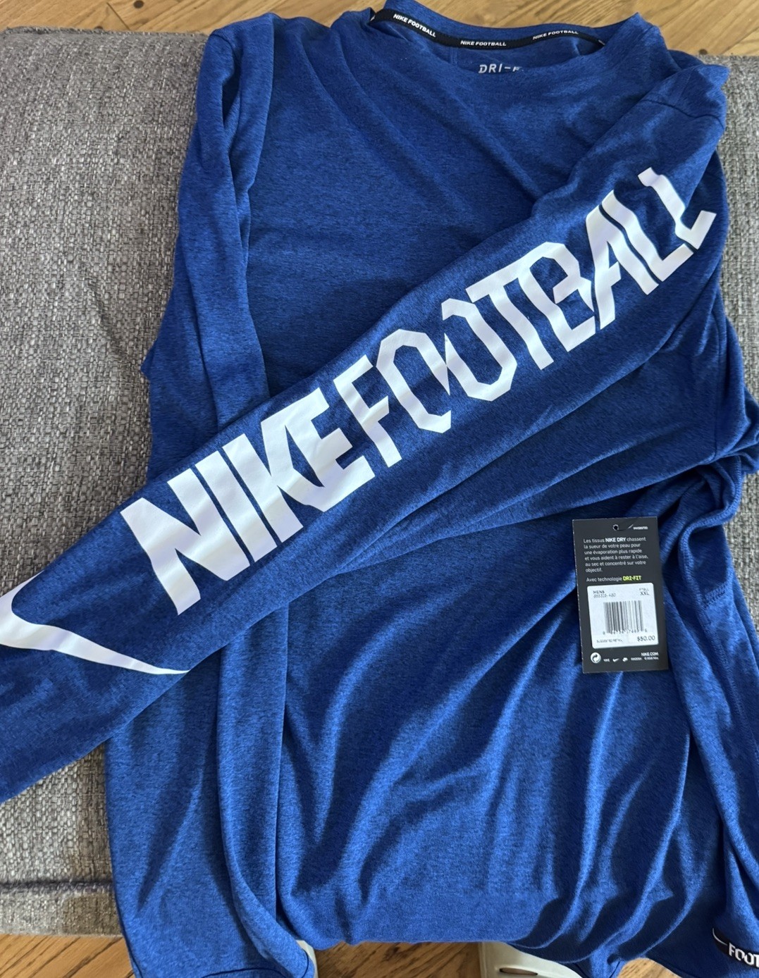 Nike Football Long Sleeve Dr-Fit Shirt . Men’s XXL. New with tags