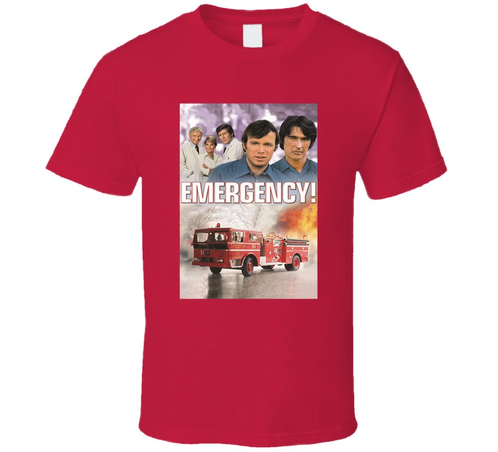 Emergency Tv Show Tee 1970s Fire Department Television Series T Shirt
