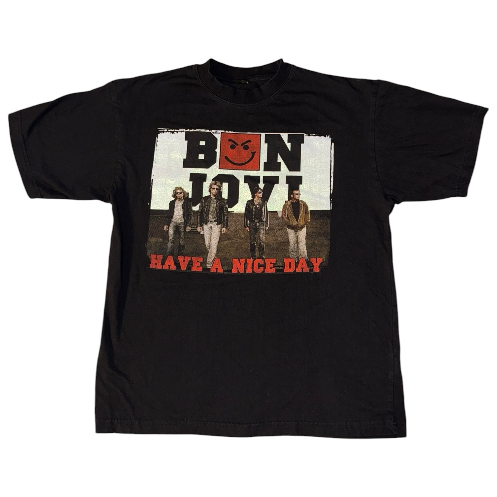 Bon Jovi T-Shirt Size L Black 2006 Have A Nice Day Tour Europe Rock Band Graphic