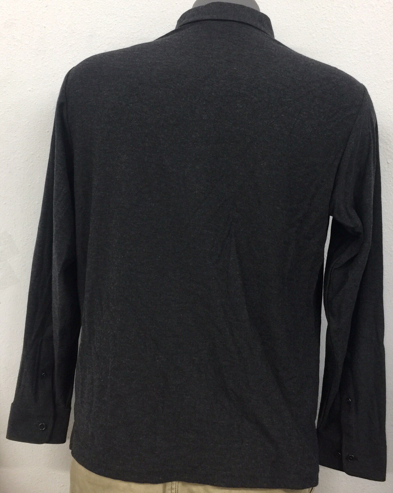 Rowm Men’s Charcoal Heather L/S Collared Polo w/ Buttons NWT $49.50 Choose Size