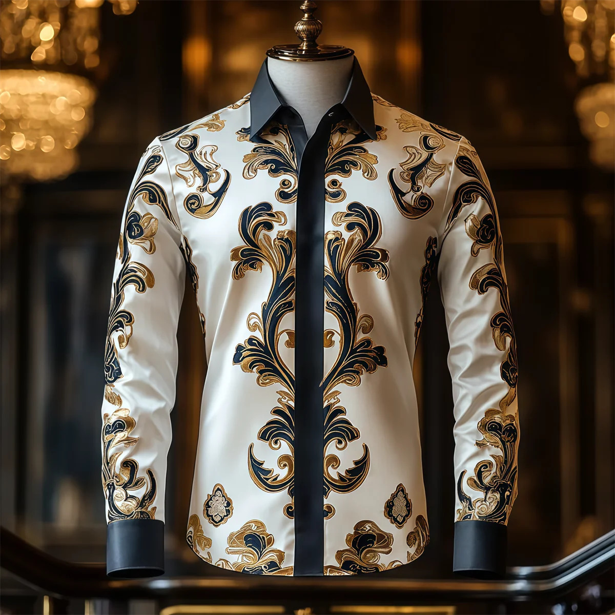Button Down Shirt Men Fashion Floral Print Men’s Casual Banquet Hawaiian shirt