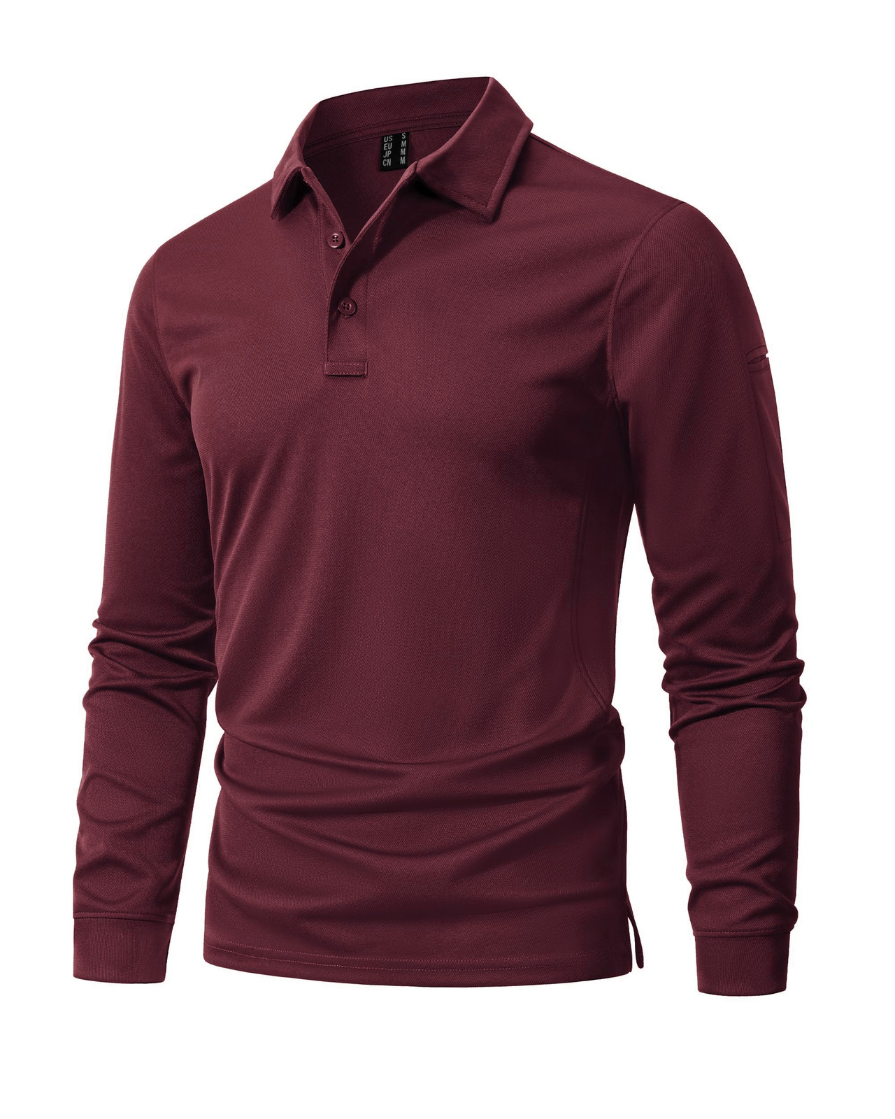 Men’s Polo Shirt Quick Dry Performance Lightweight Sports Long Sleeve T-Shirts