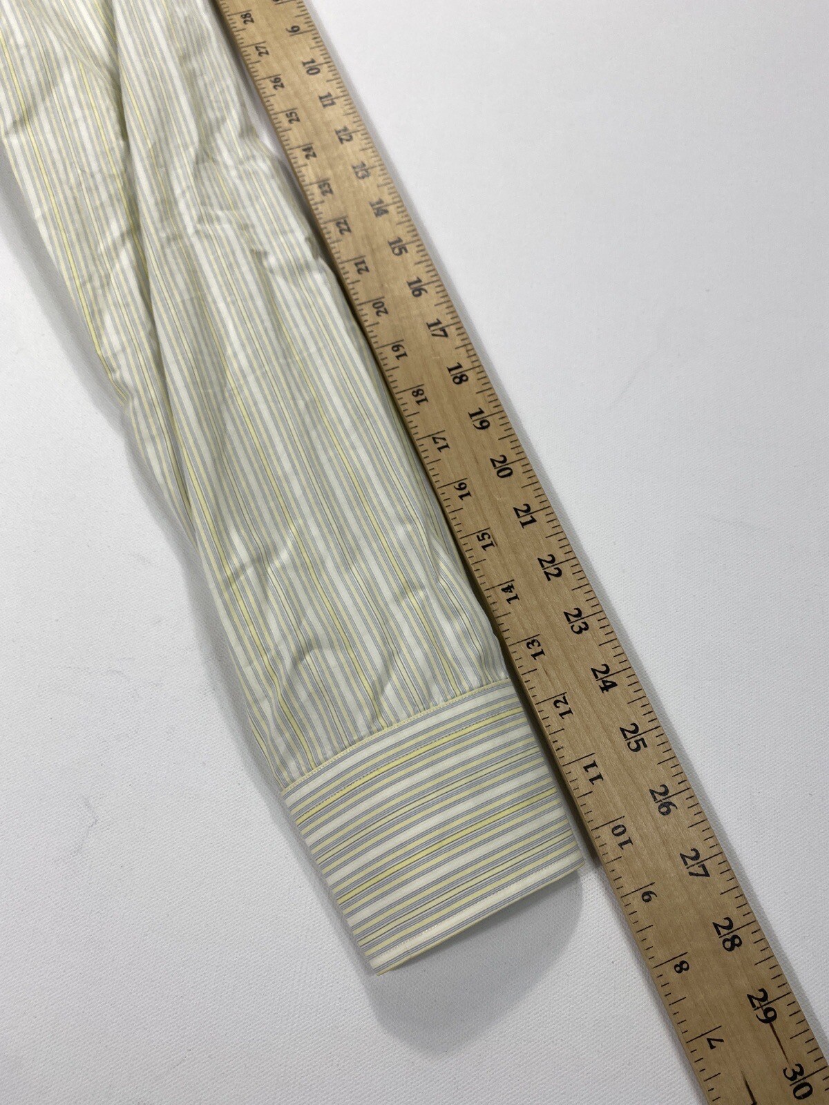 Hugo Boss Casual Button Dress Shirt XL Slim Fit Yellow Striped Modern Preppy