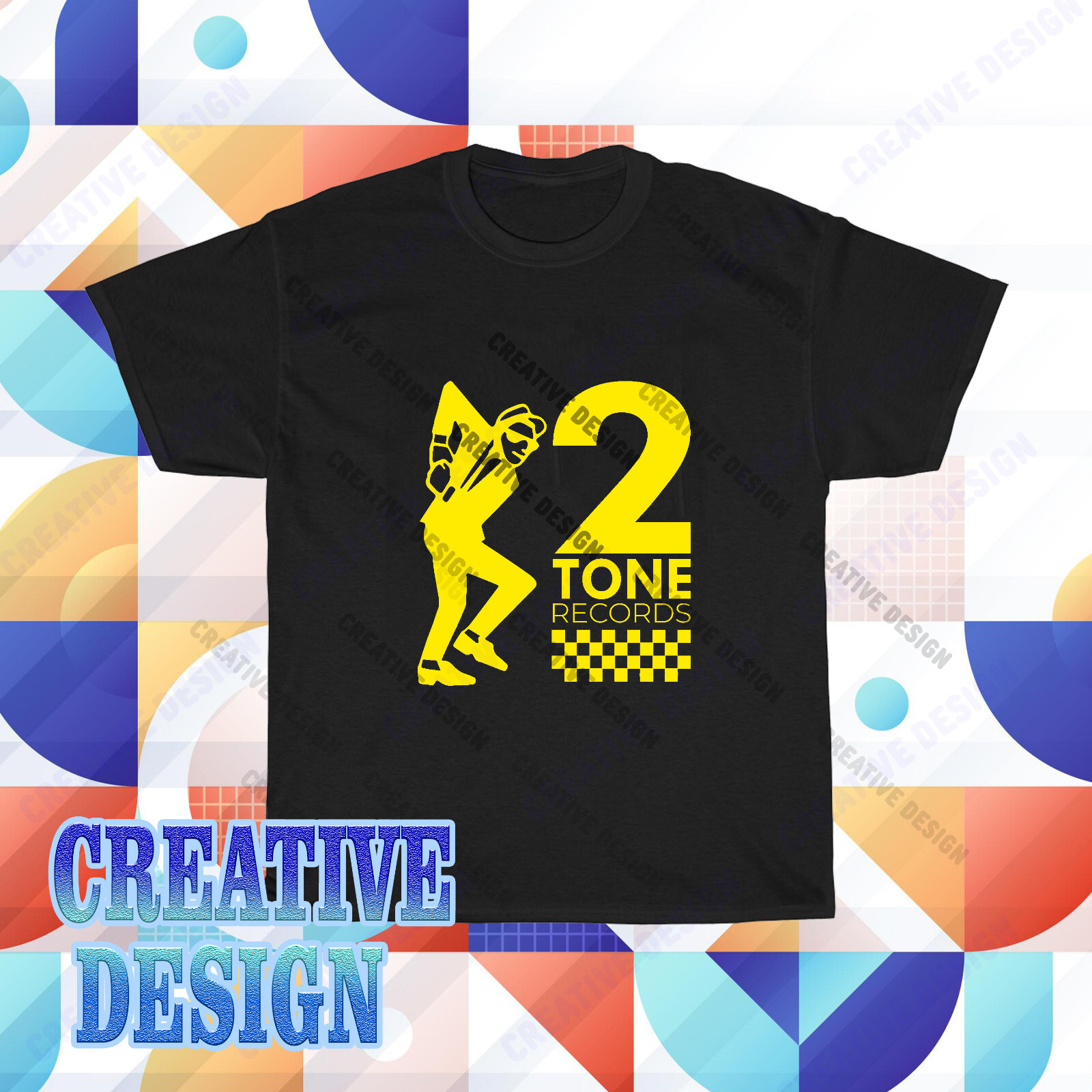 New 2 Tone Records Two Tone Logo T-Shirt Funny Size S to 5XL