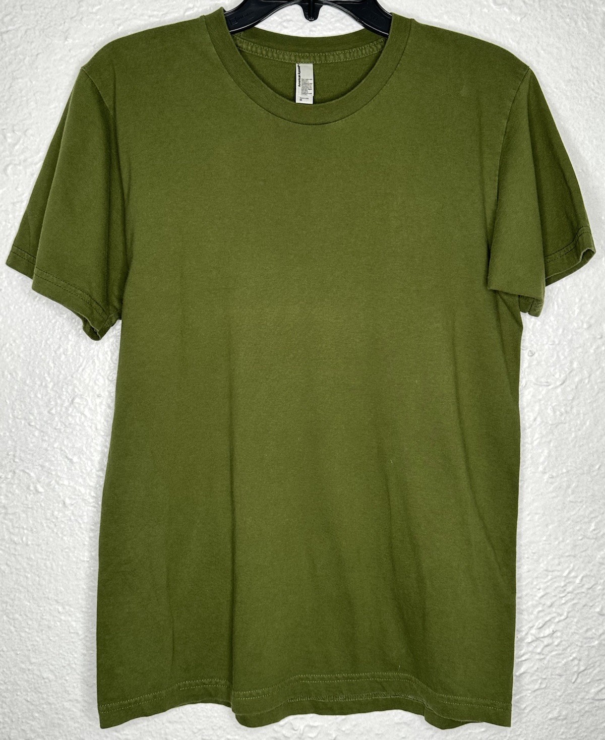 American Apparel Men’s Green Solid Crew Neck Short Sleeve Cotton Jersey Tee Sz M