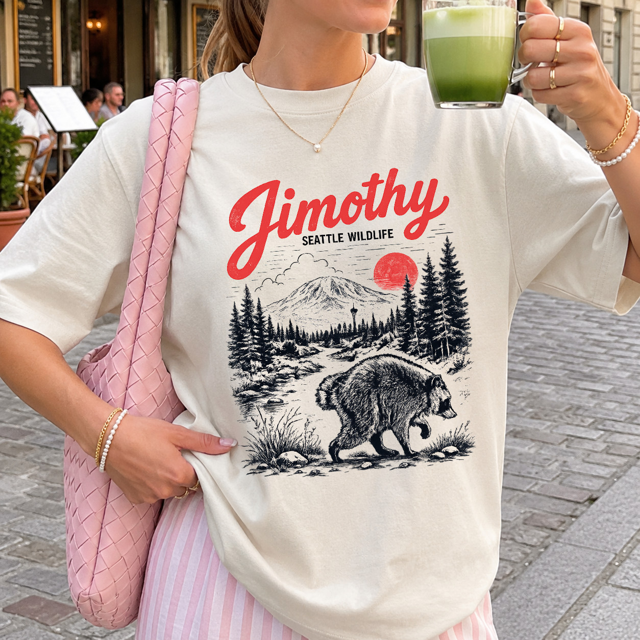 Jimothy Shirt Seattle Wildlife Washington Raccoon Vintage Nature Graphic Tee