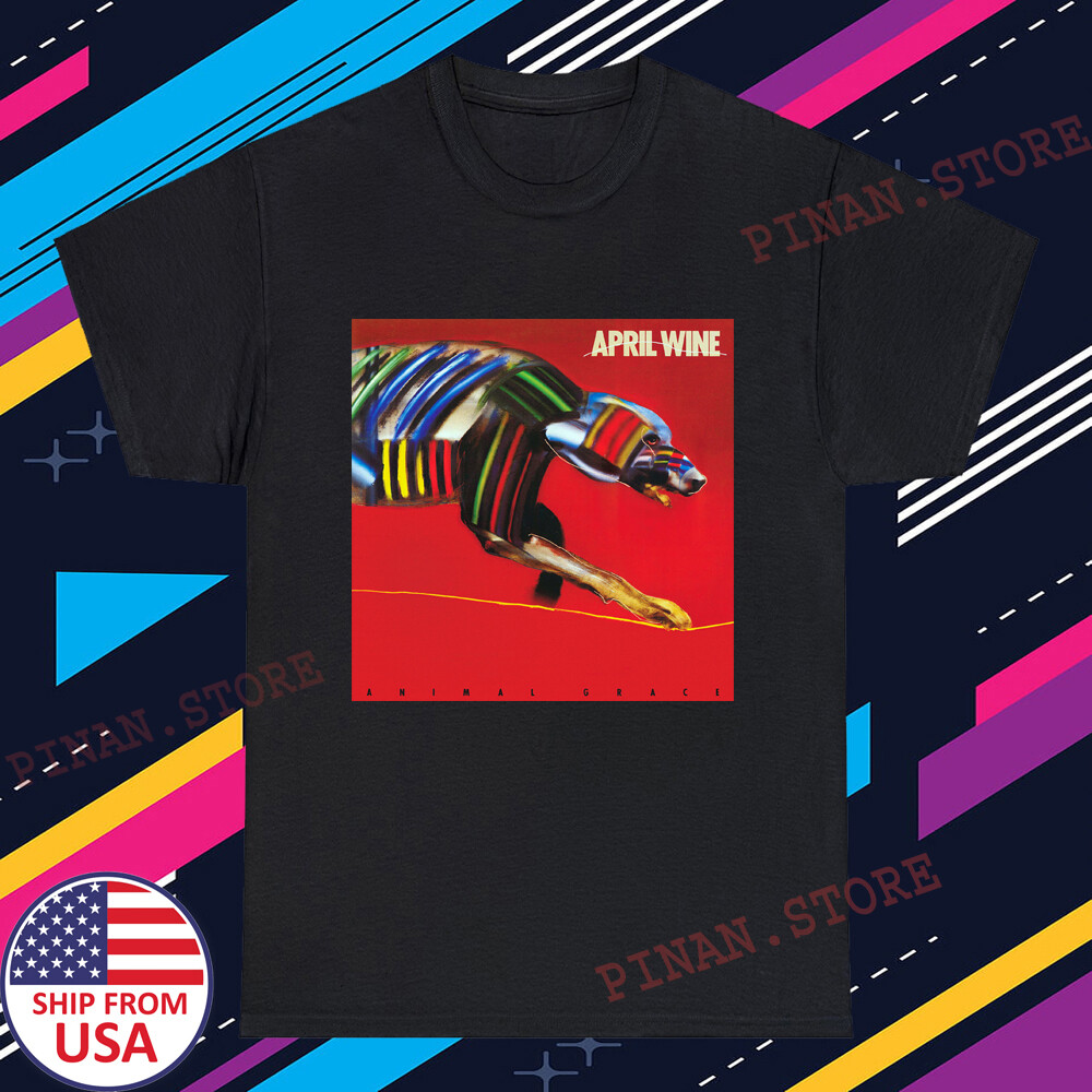 April Wine Animal Grace Men’s Black T-Shirt Size S-5XL