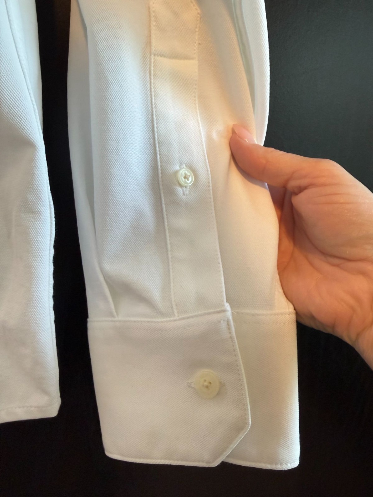 Mizzen+Main Mens Classic Fit White Collared Button Down Dress Shirt Large Career
