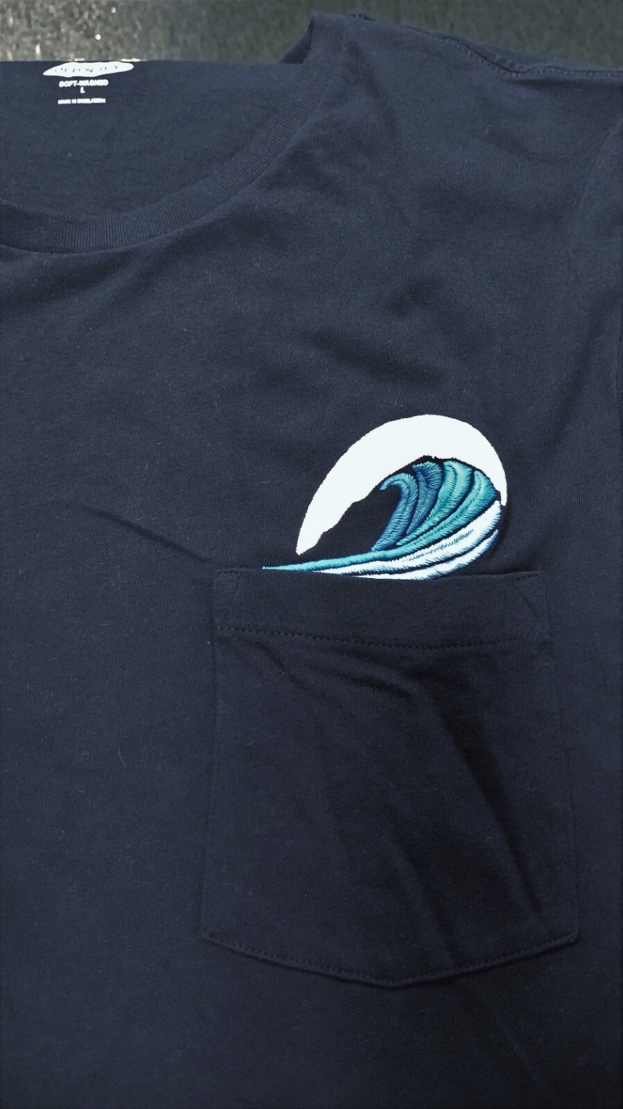 OLD NAVY Soft Washed Navy Blue Wave Pocket T-Shirt Men’s Size L “In The Navy”