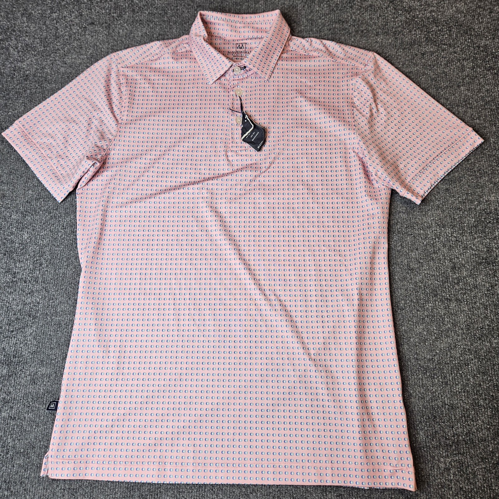 NWT Mizzen Main Mens Versa Polo Shirt Size Medium Pink Lightweight Golf Sporty