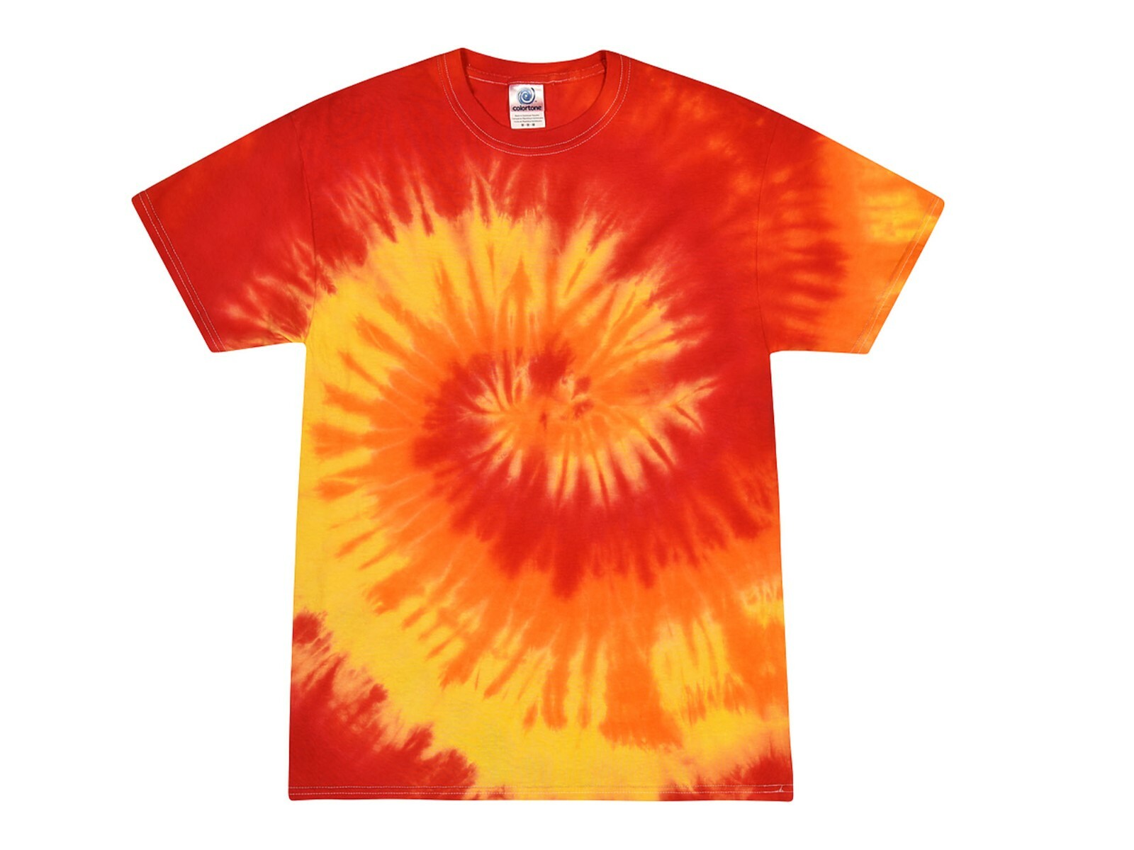 Blaze Orange Yellow Tie Dye T-Shirts Adult & Kids Sizes Cotton Colortone