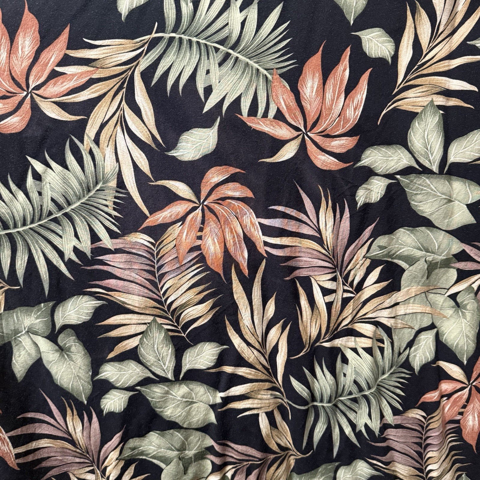 Men’s 3XLT David Taylor Black Multicolor Palm Leaves Hawaiian Button Up Shirt