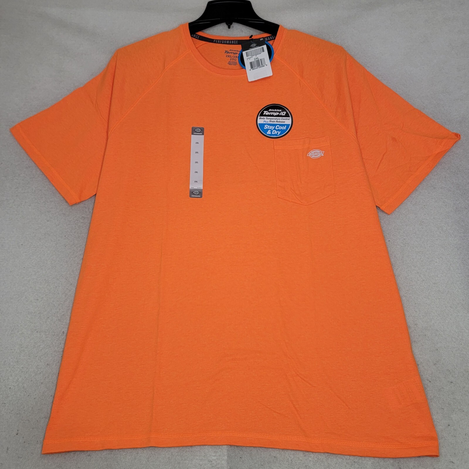 Dickies Shirt Mens 2XL XXL Orange Temp IQ Lightweight Performance Wicking NWT