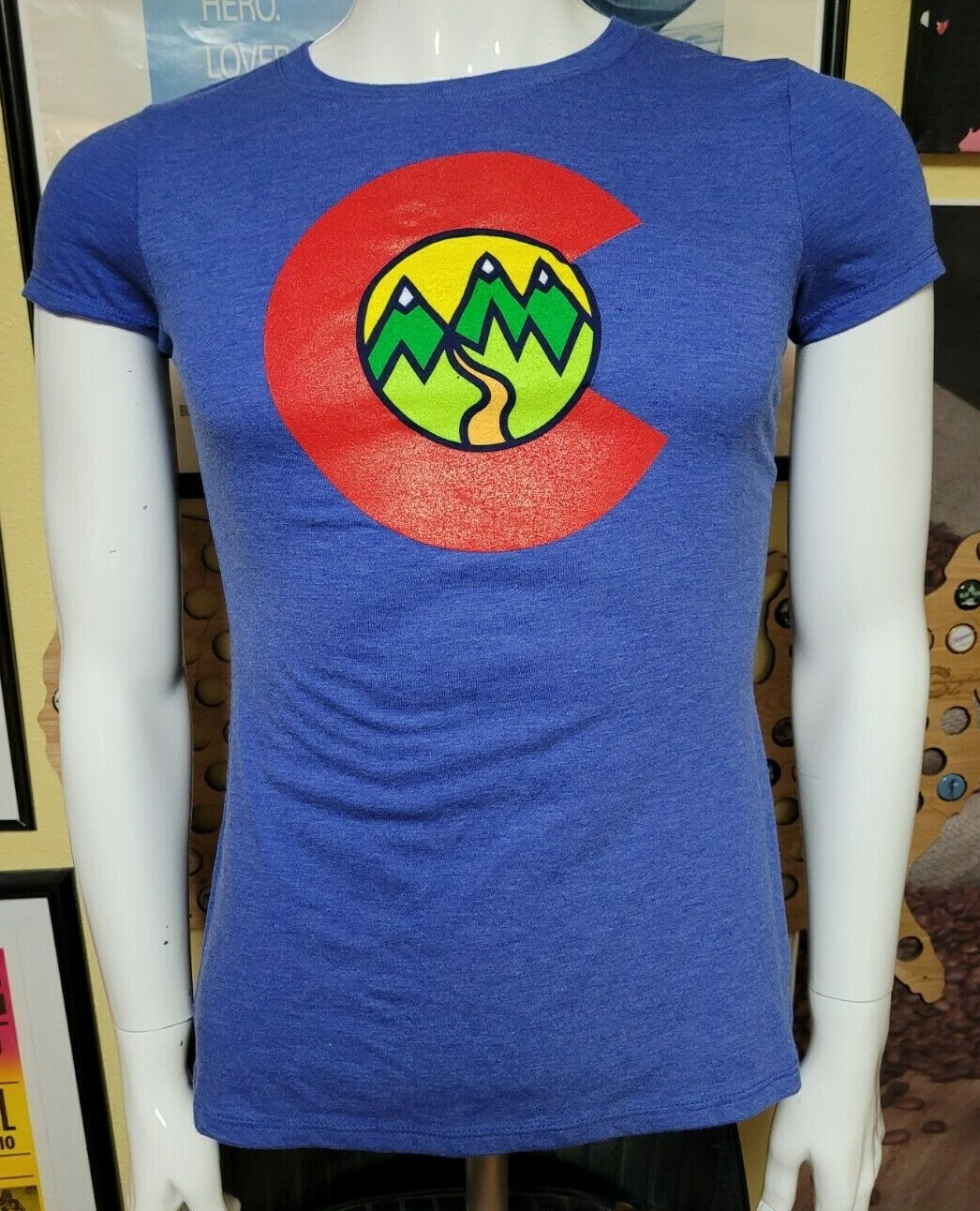 Burnies Apparel Colorado Forest Outdoors Hiking Tri Blend T Shirt XS XSmall NEW