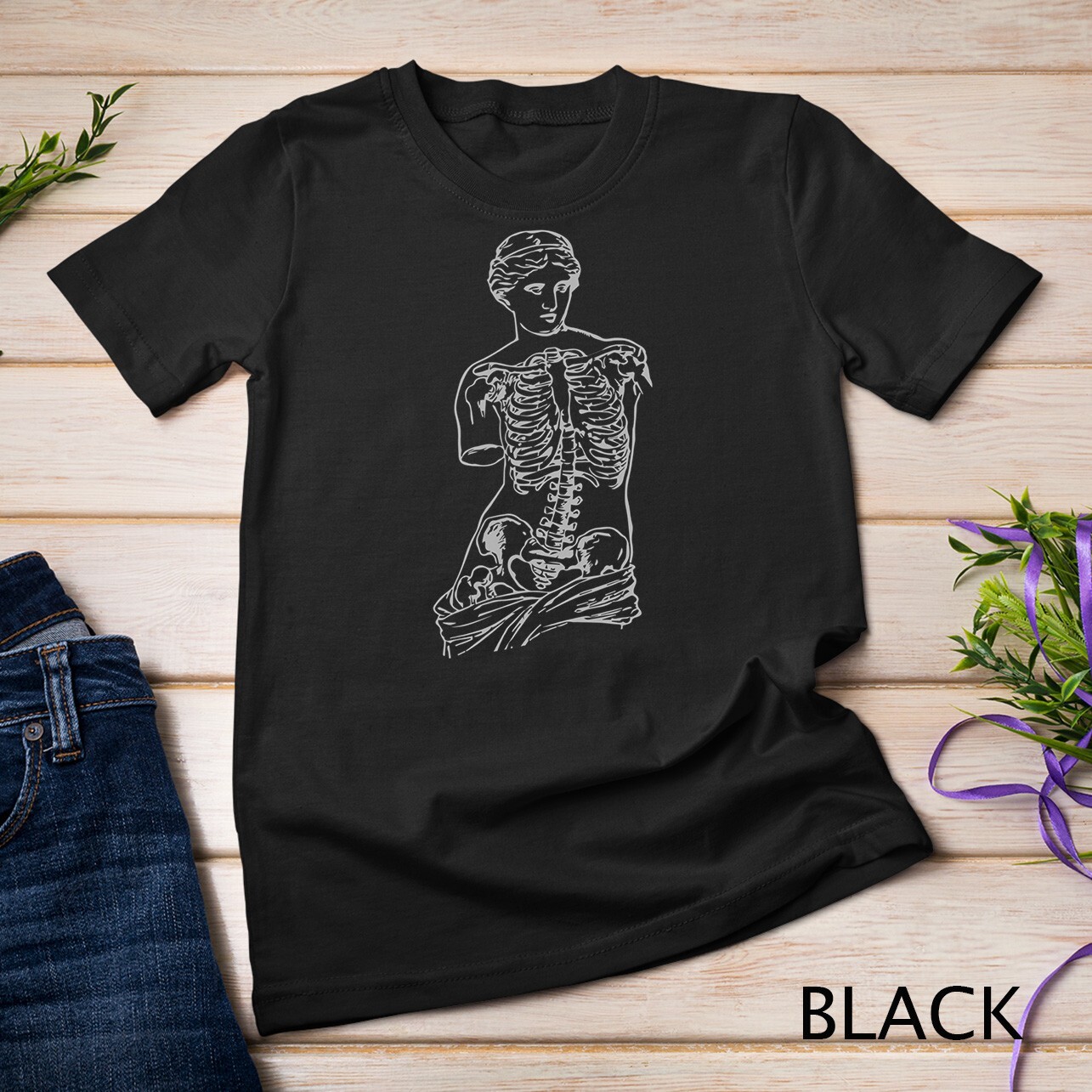 Venus Skeleton T-Shirt Vaporwave Aesthetic Soft Grunge Wh Tee Unisex T-shirt