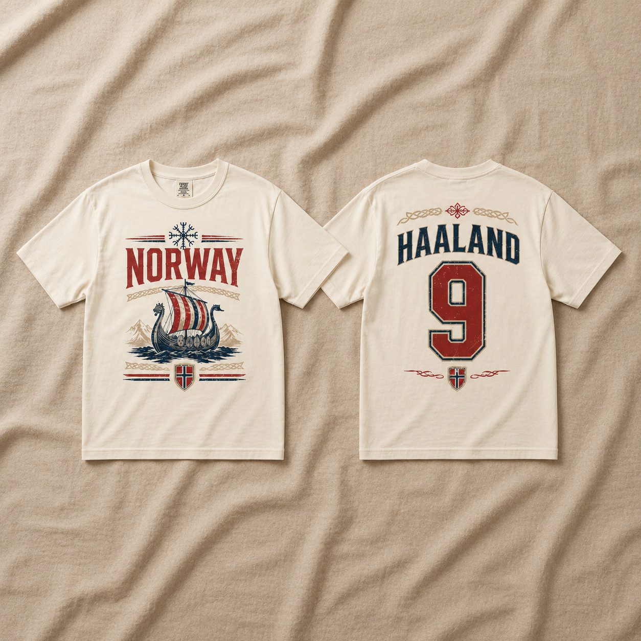 Norway Haaland Shirt Erling Haaland 9 Fan Gift Norwegian Football Jersey Tee