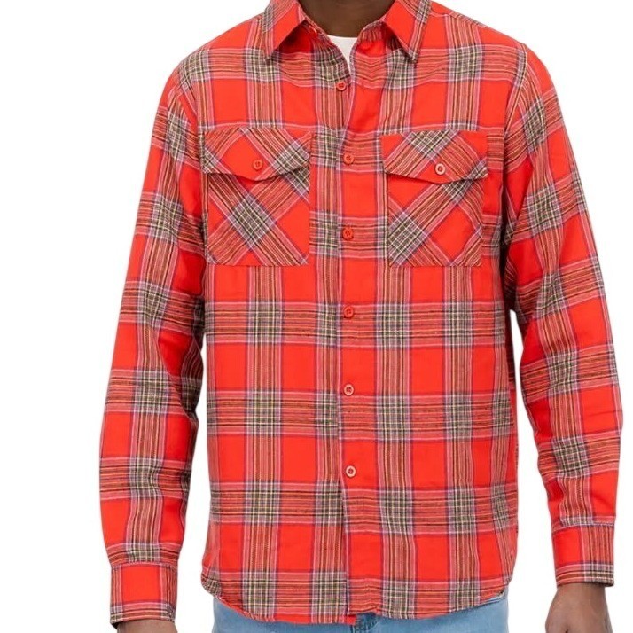 WEIV Los Angeles Red Plaid Flannel Shirt Men’s M Button Up Cotton Blend Grunge