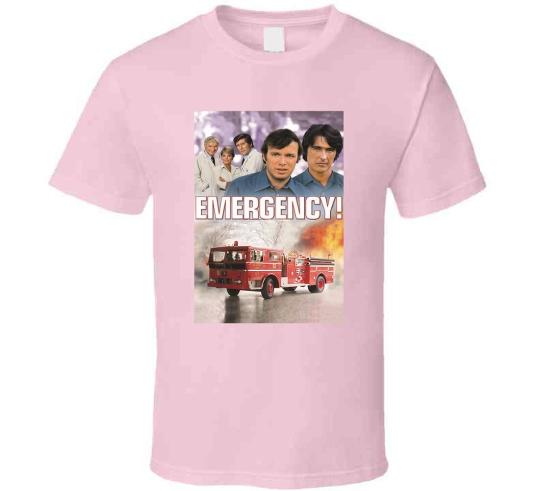 Emergency Tv Show Tee 1970s Fire Department Television Series T Shirt