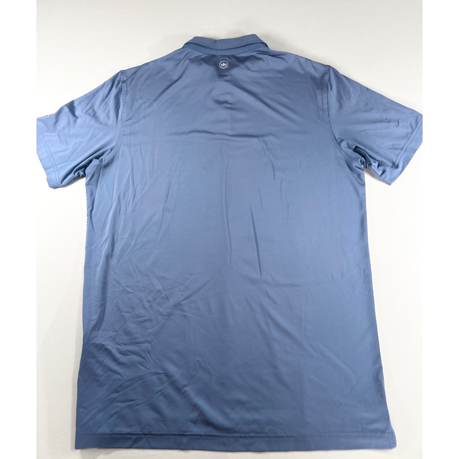 Peter Millar Crown Crafted Mens Large Blue Striped Performance Golf Polo Shirt