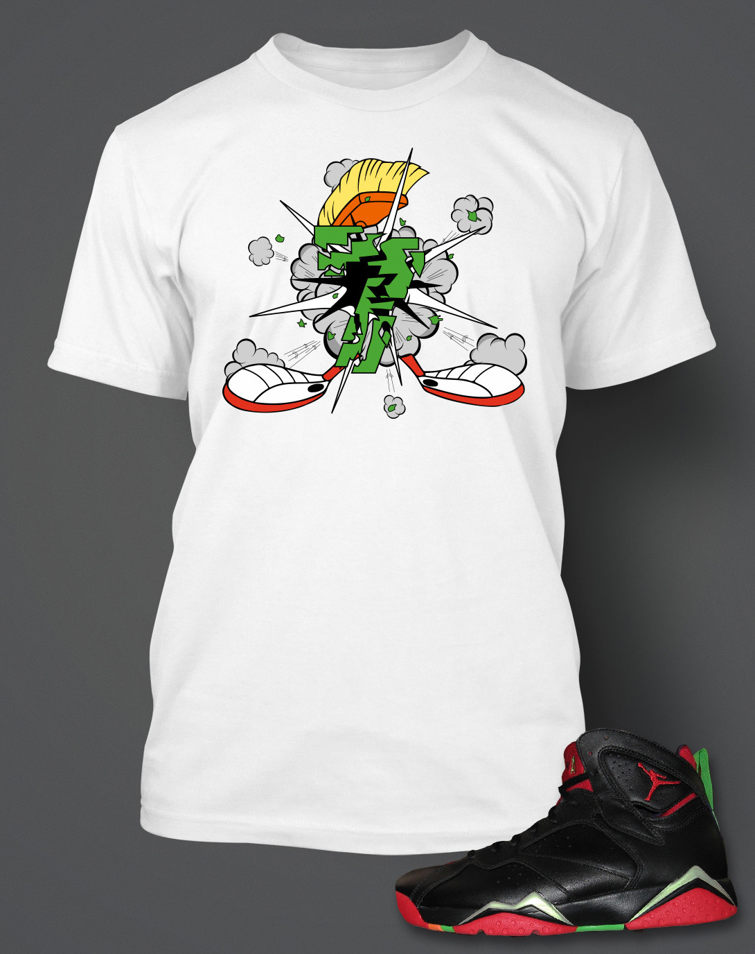 Mens Martian Graphic Sneaker Tee Shirt Match J7 Marvin The Martian T Big & Tall