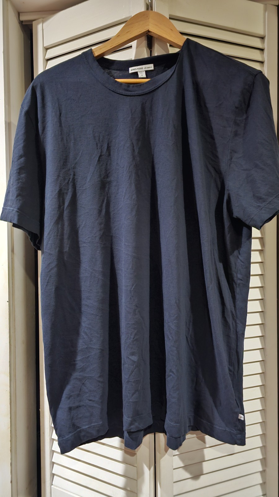 James Perse LA T-Shirt Crew Neck SZ. 4 (=XL) 100% Combed Cotton ~ Minimalist USA