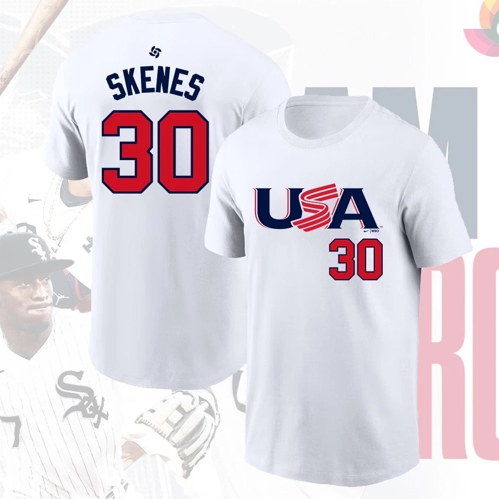 HOT! Skenes #30 US Team 2026 Name & Number Players Gift Fan FASTSHIP