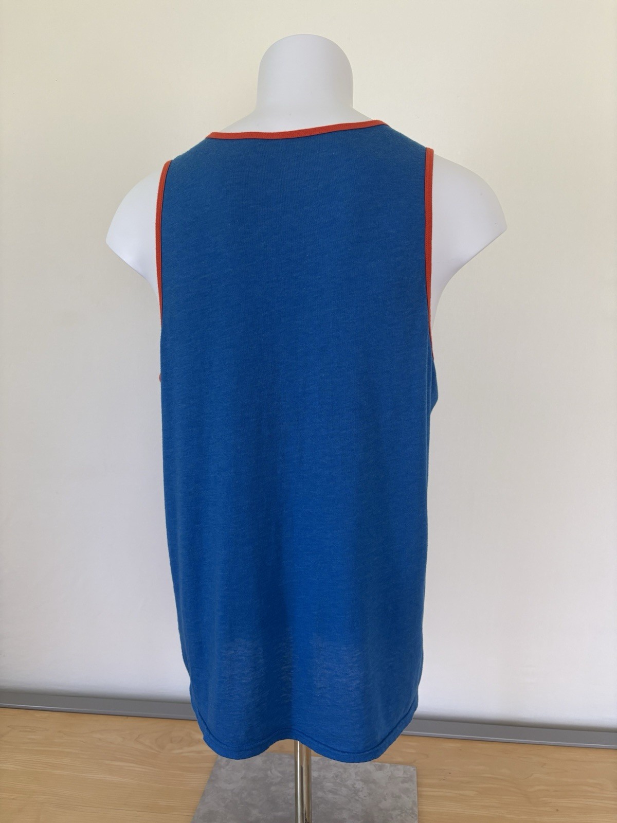 Hollister Blue Cotton Blend Logo Men’s L Scoop Neck Sleeveless Tank T-Shirt