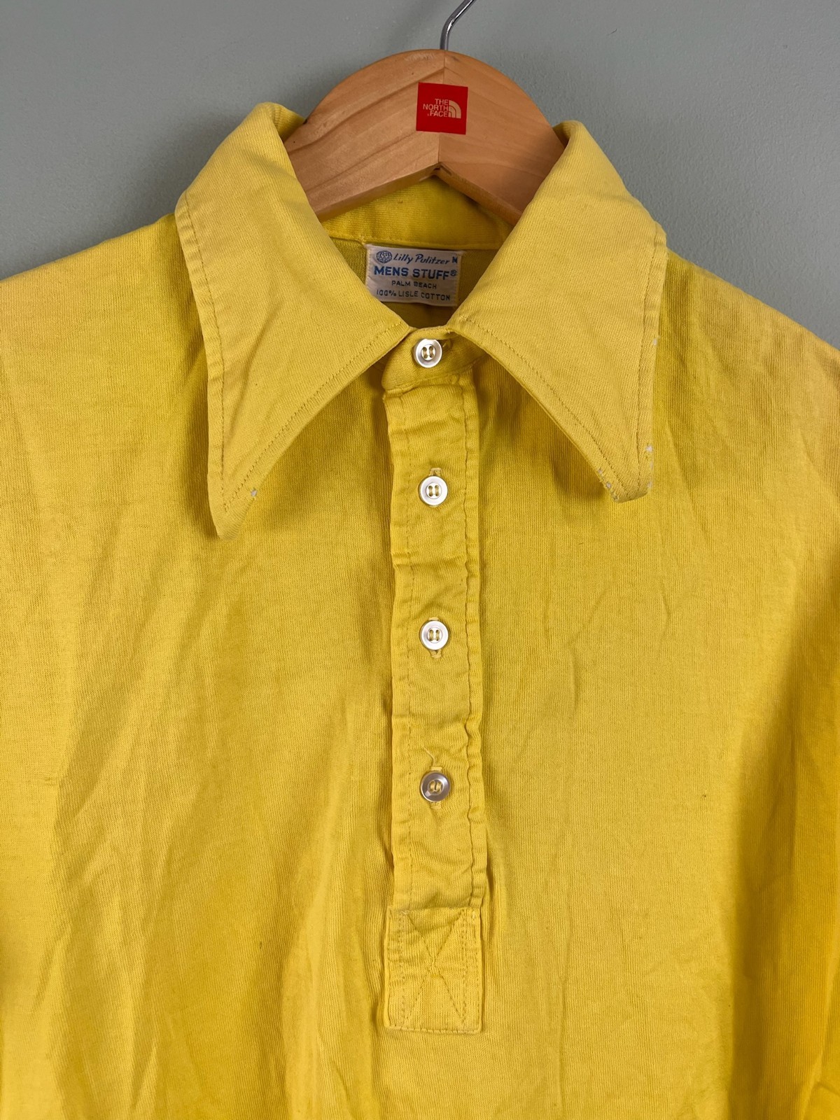 Lilly Pulitzer Mens Stuff Palm Beach 100% Lisle Cotton Yellow Size MEDIUM VTG