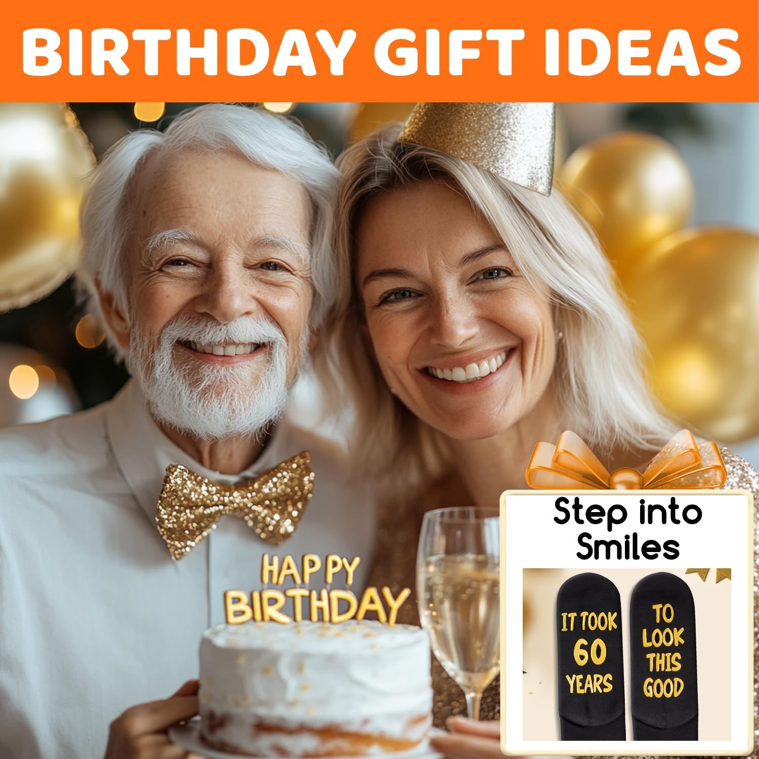 60th Birthday Gifts – 60 Year Old Socks with Birthday Card for Dad Mom, Gifts…