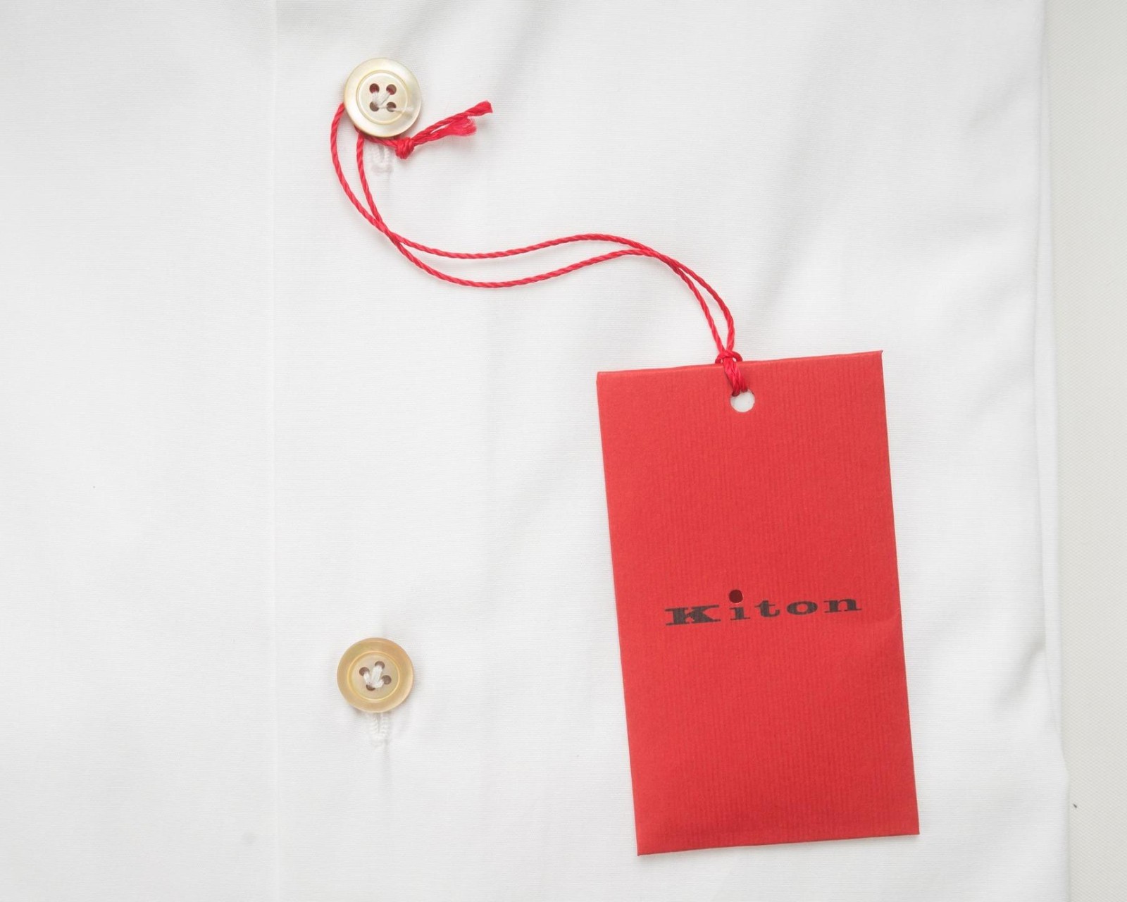 Kiton $1,195 NWT Solid White Cotton Spread Collar Dress Shirt (40 eu) 15.75 US