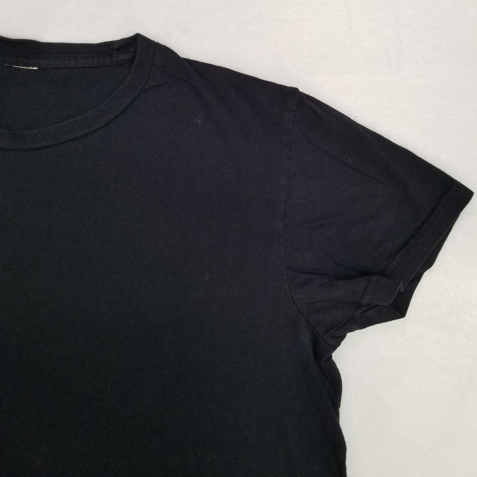 Black Solid Basic Blank T-Shirt Unbranded Men’s Medium Crew Neck Short Sleeve