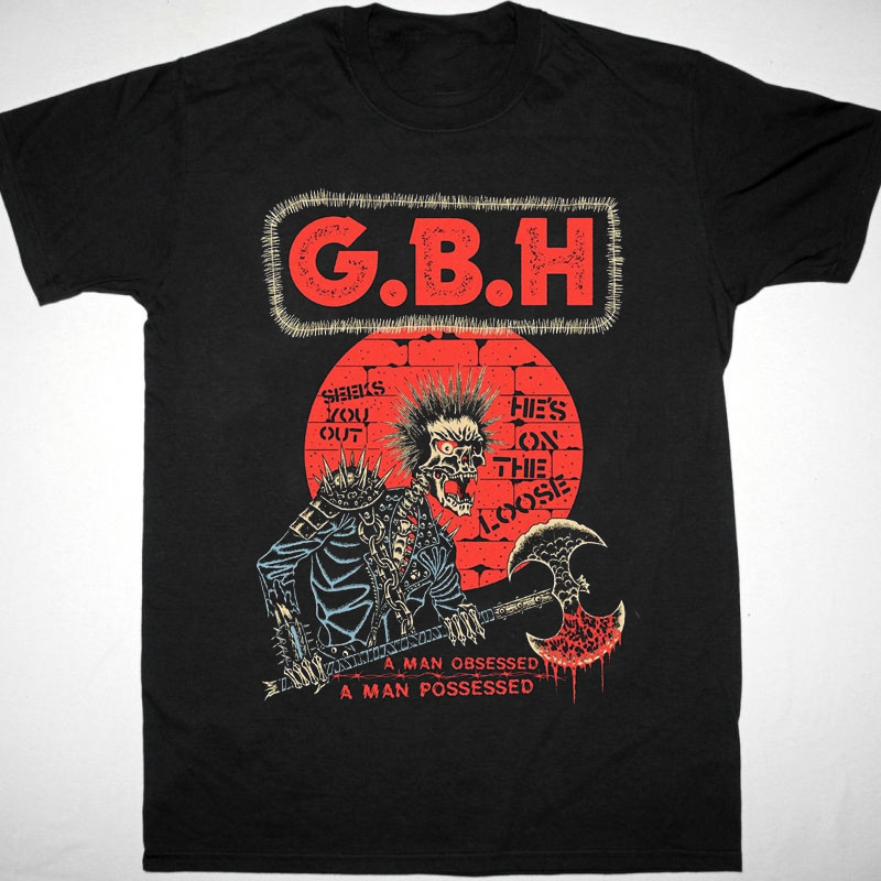 Vtg Charged GBH Band Music Tour Cotton Black All Size Unisex Shirt BL372