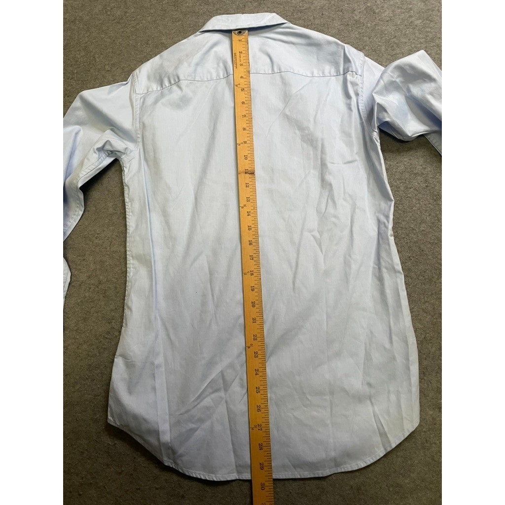 Club Monaco Albini Fabric Mens Light Blue Cotton Button Down Shirt Size 15.5