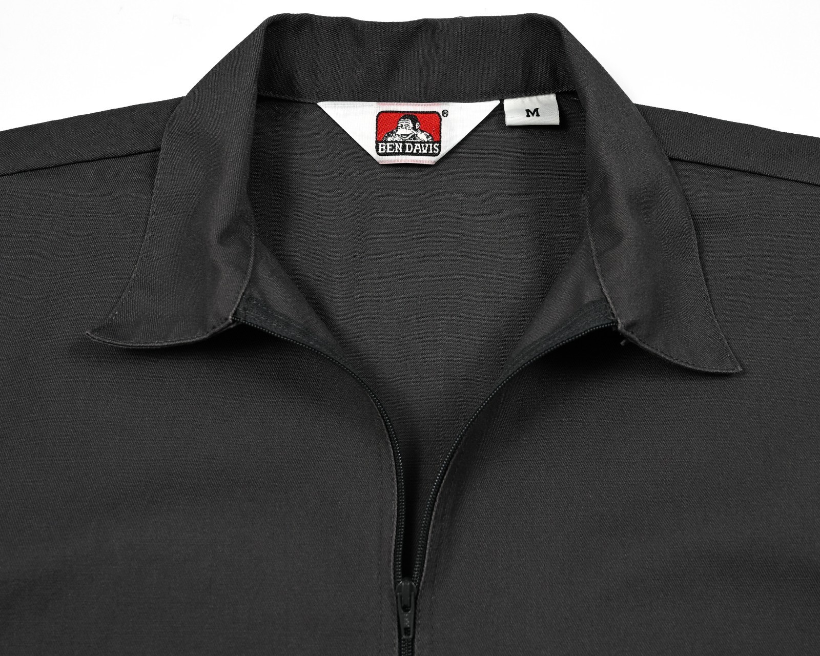 Ben Davis 1/2 Zip Work Shirt Mens Medium Collared Mechanic Pockets Dark Gray