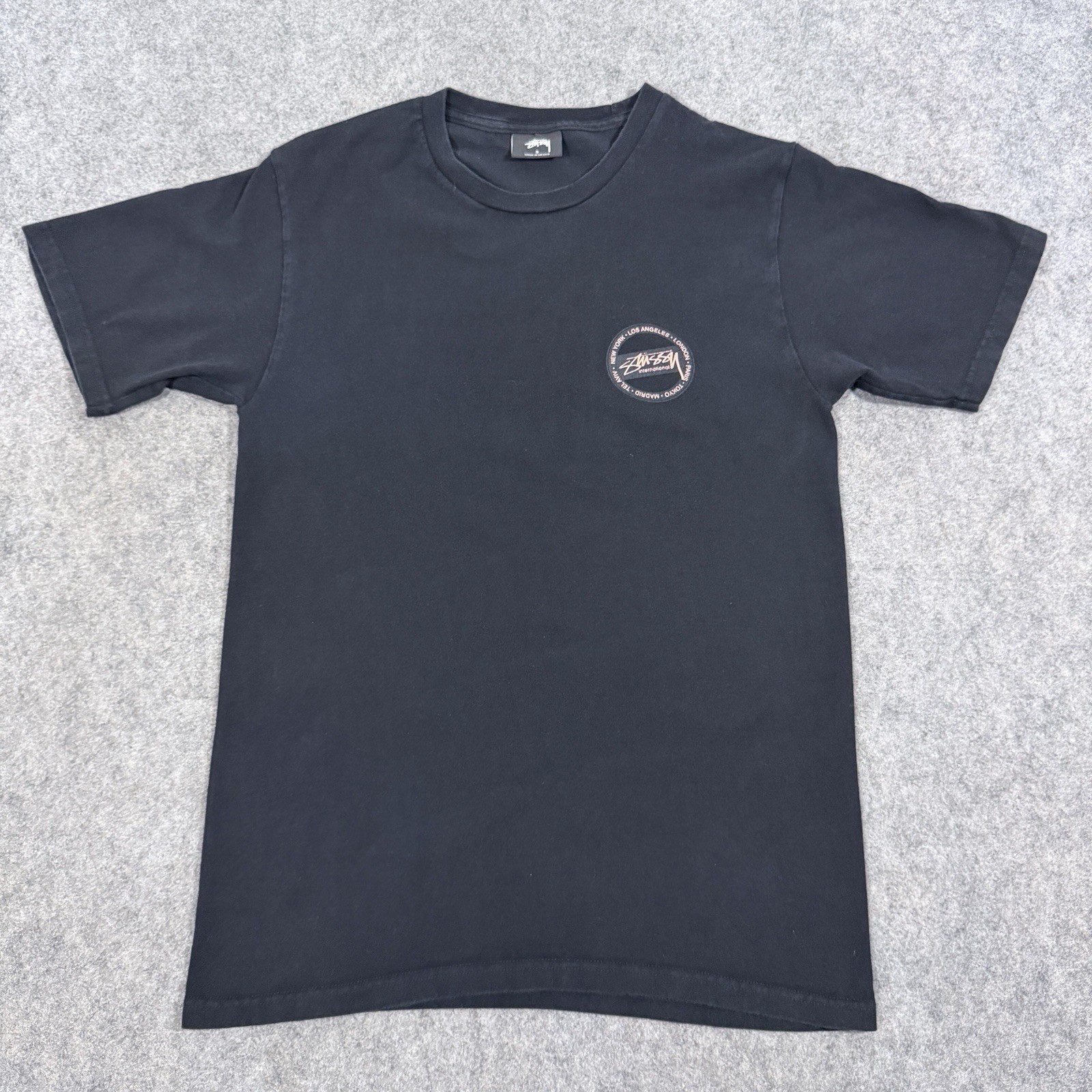 Stussy International Vintage Y2K Short Sleeve T-Shirt Fit Men’s Size Small Black