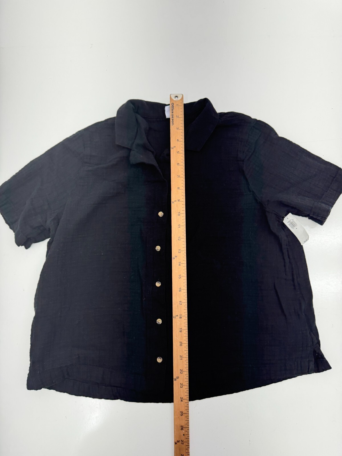 Old Navy Black Button Up Short Sleeve Shirt Mens Size Medium