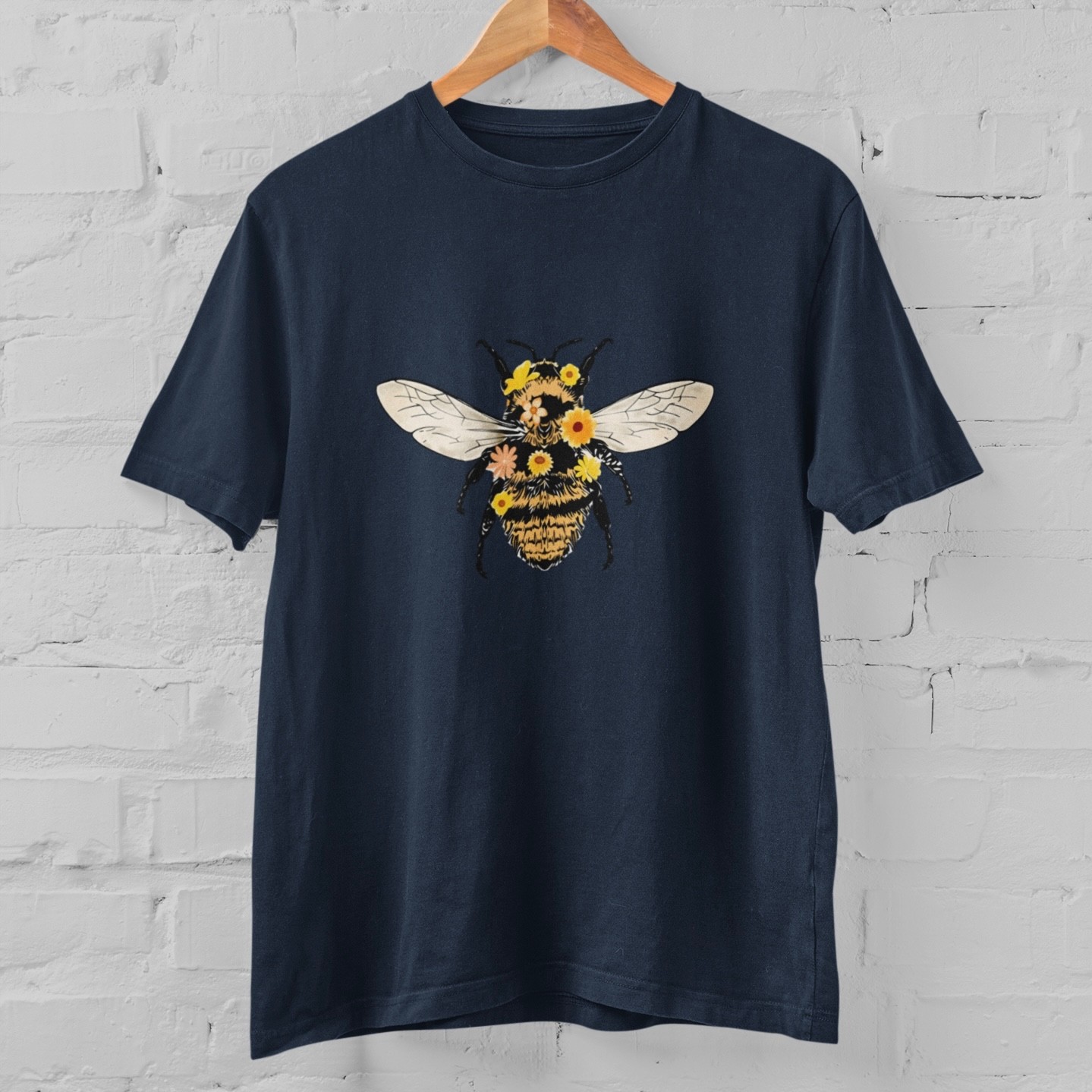 Floral Bee T Shirt Cute Bumble Bee Graphic Tee Nature Lover Gift Botanical Shirt