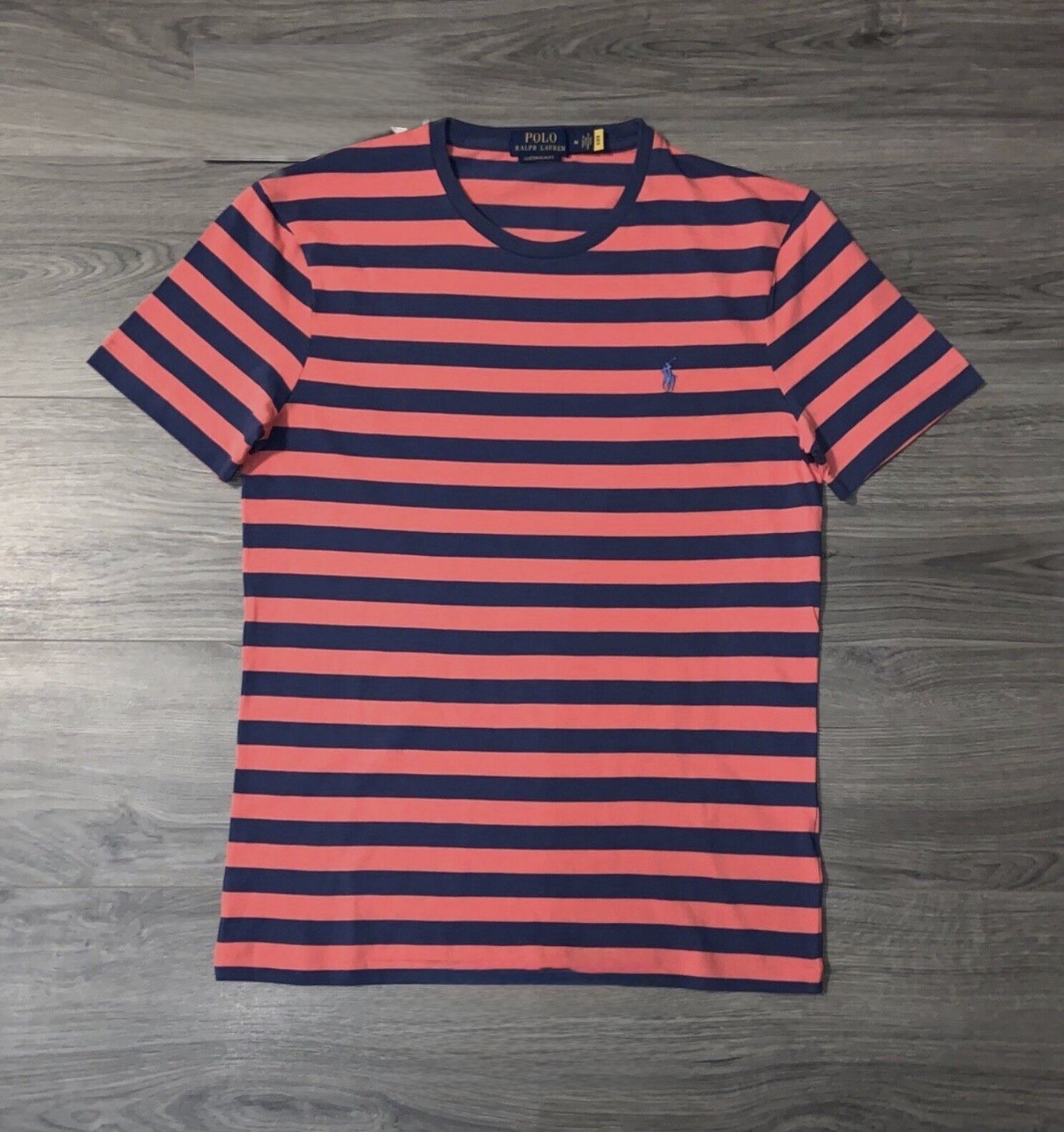 Polo Ralph Lauren T Shirt Custom Slim Fit Short Sleeve Red Striped Men’s Sz M