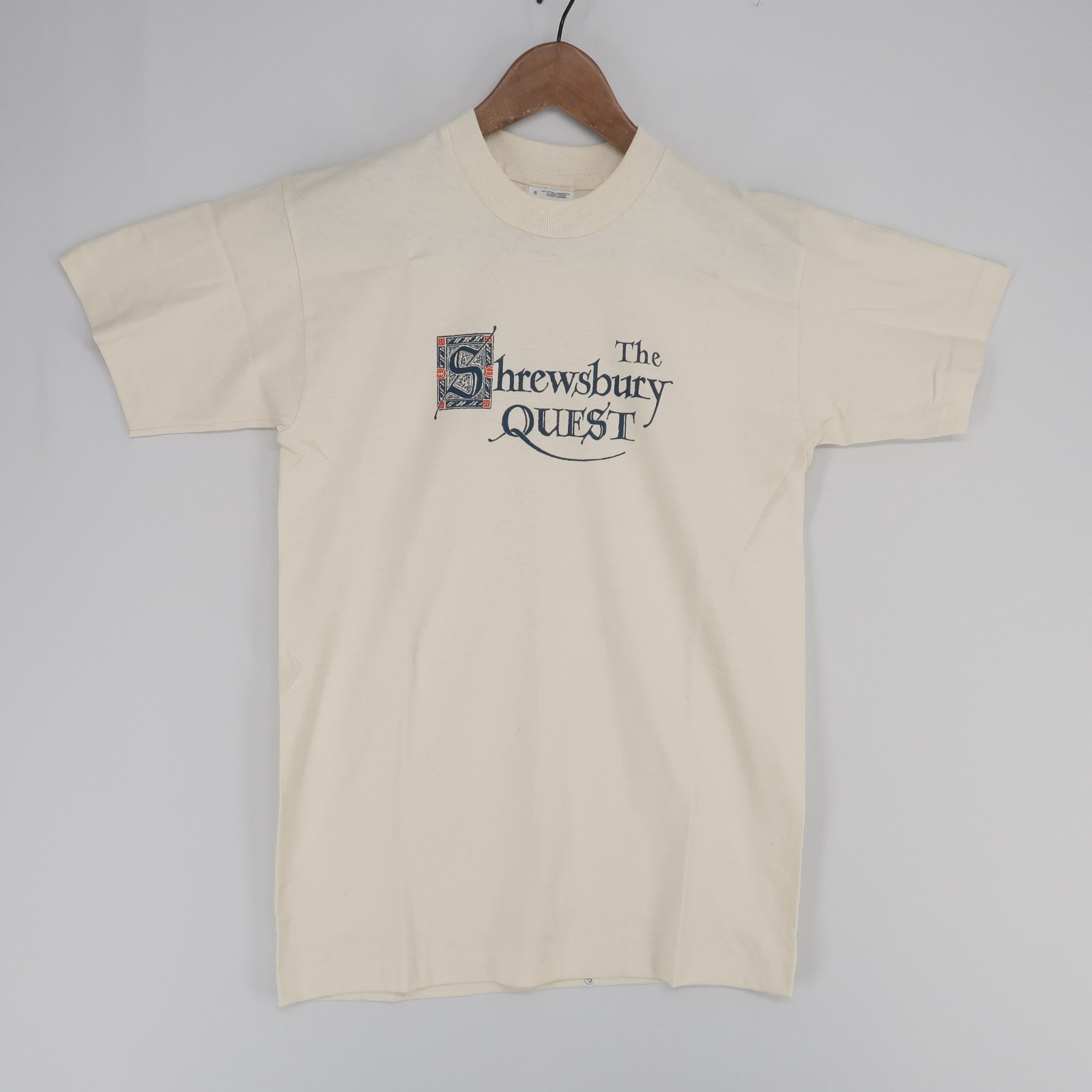 Vintage The Shrewsbury Quest T Shirt Adult S Cream Graphic Single Stitch
