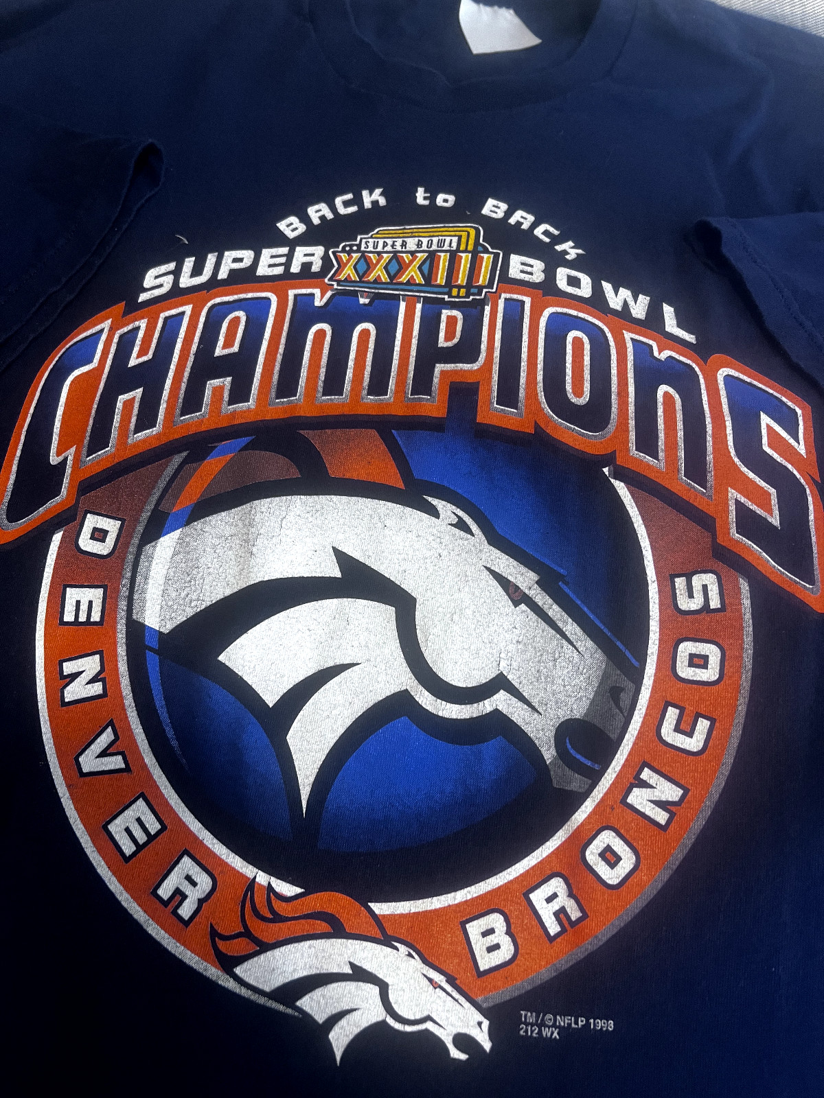 Vintage 1998 NFL Denver Broncos Super Bowl Champions T-shirt 3XL..Free Returns!