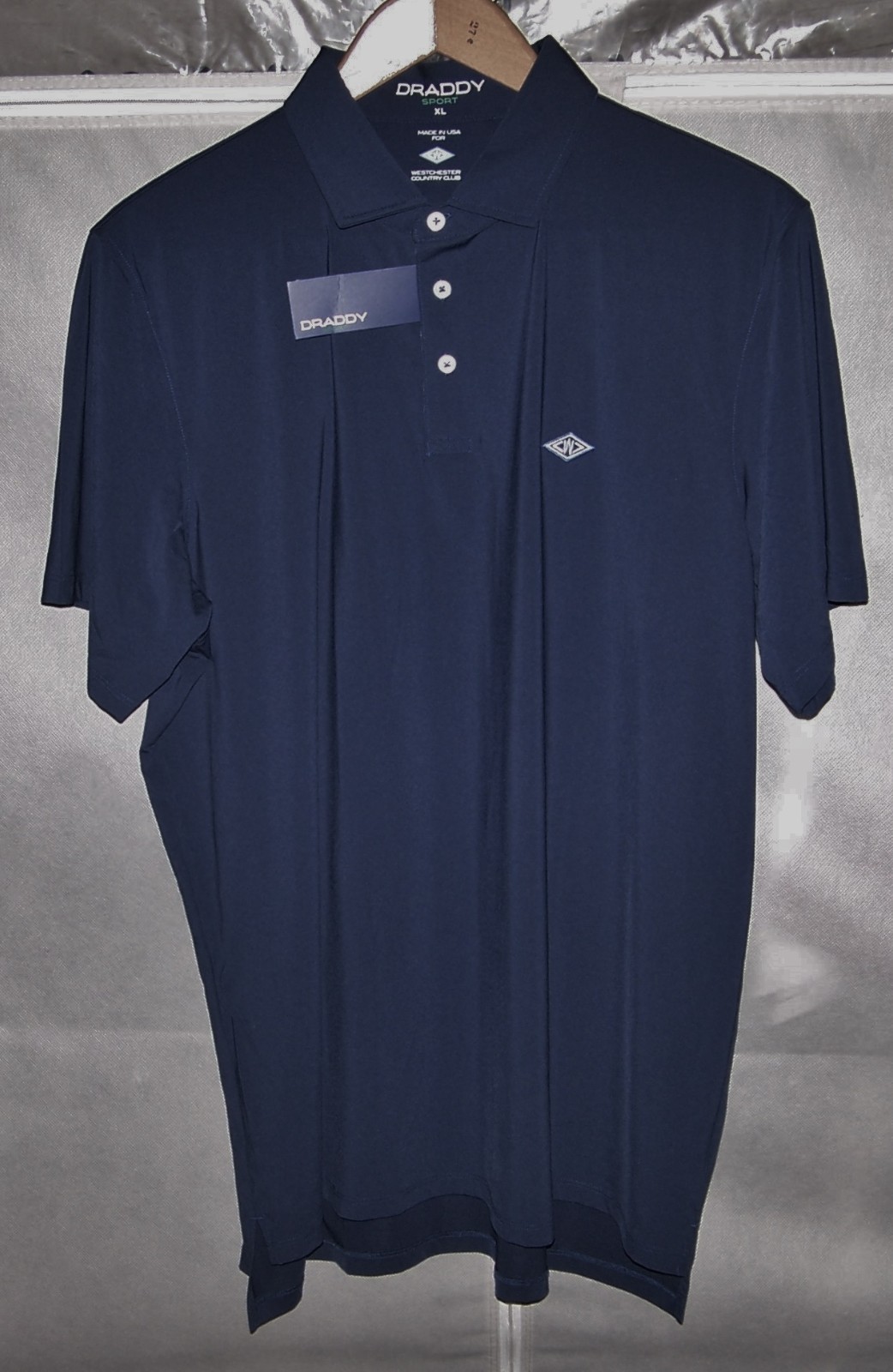 NEW $110 B. DRADDY SPORT Golf Polo Shirt WESTCHESTER COUNTRY CLUB XL Navy Blue