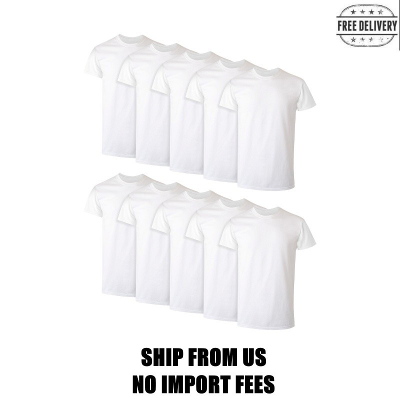 Hanes Men’s Super Value Pack White Crew T-Shirt Undershirts, 10 Pack 2XL