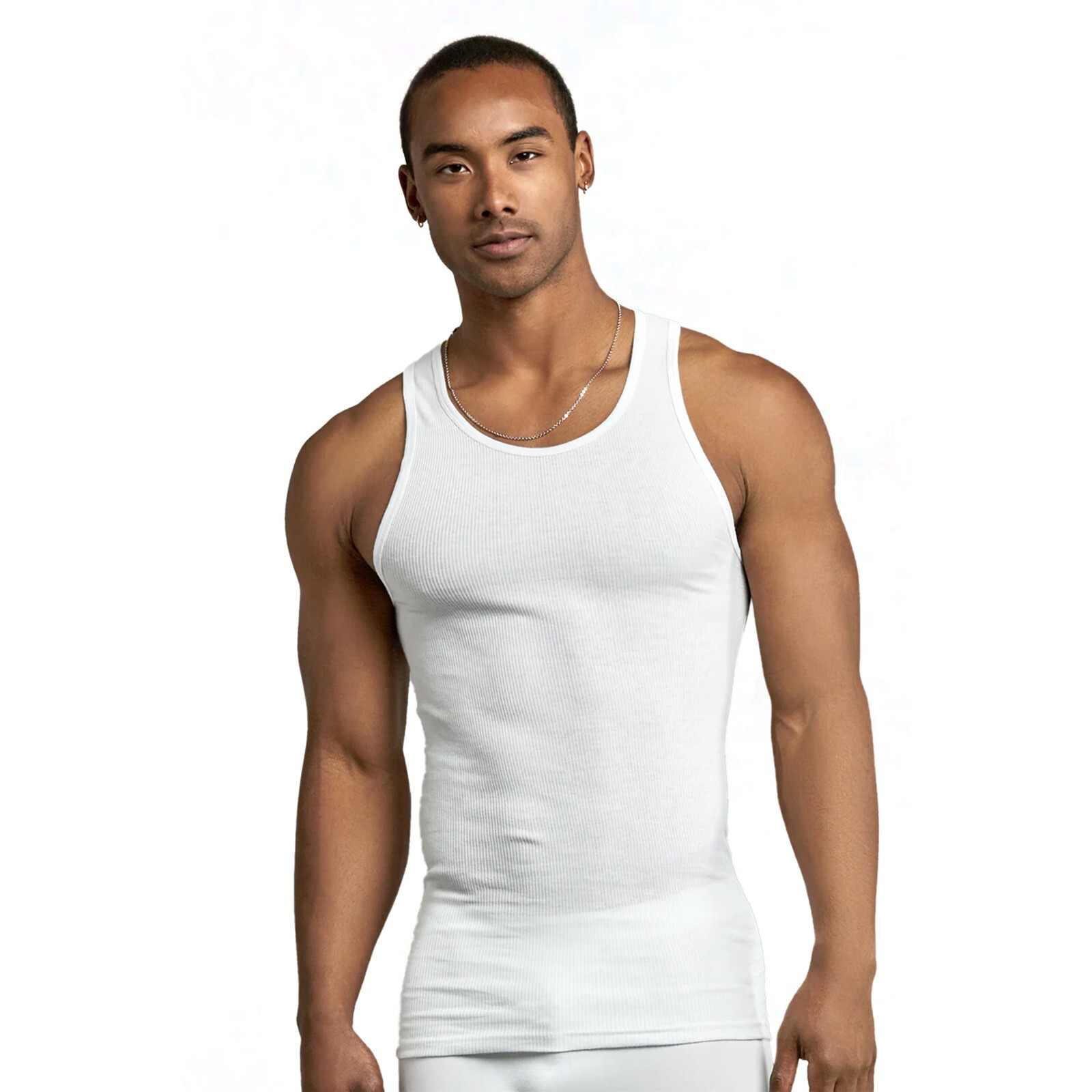 3, 6 Pack Mens 100% Cotton Ribbed A-Shirts Black White Wife Beater Tank Tops