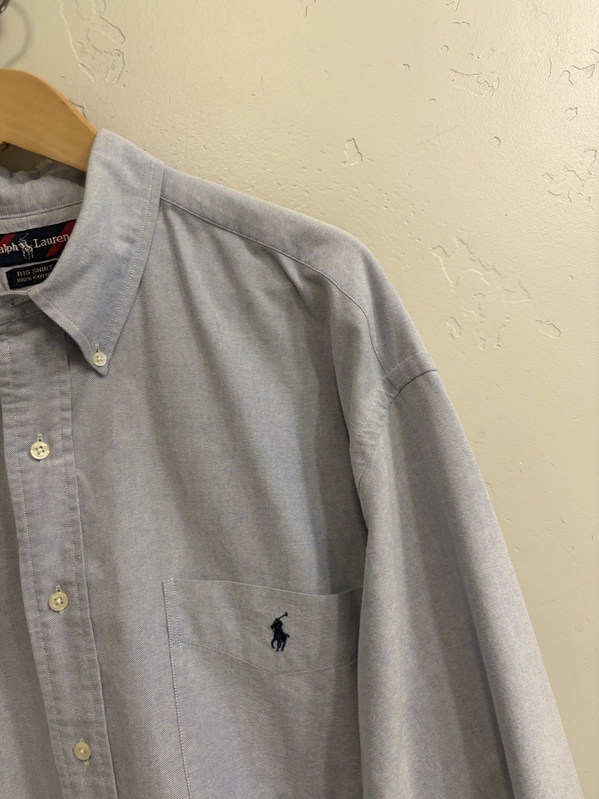 Ralph Lauren Men’s Size XL Tall Classic Fit Blue Oxford Button-Down Shirt