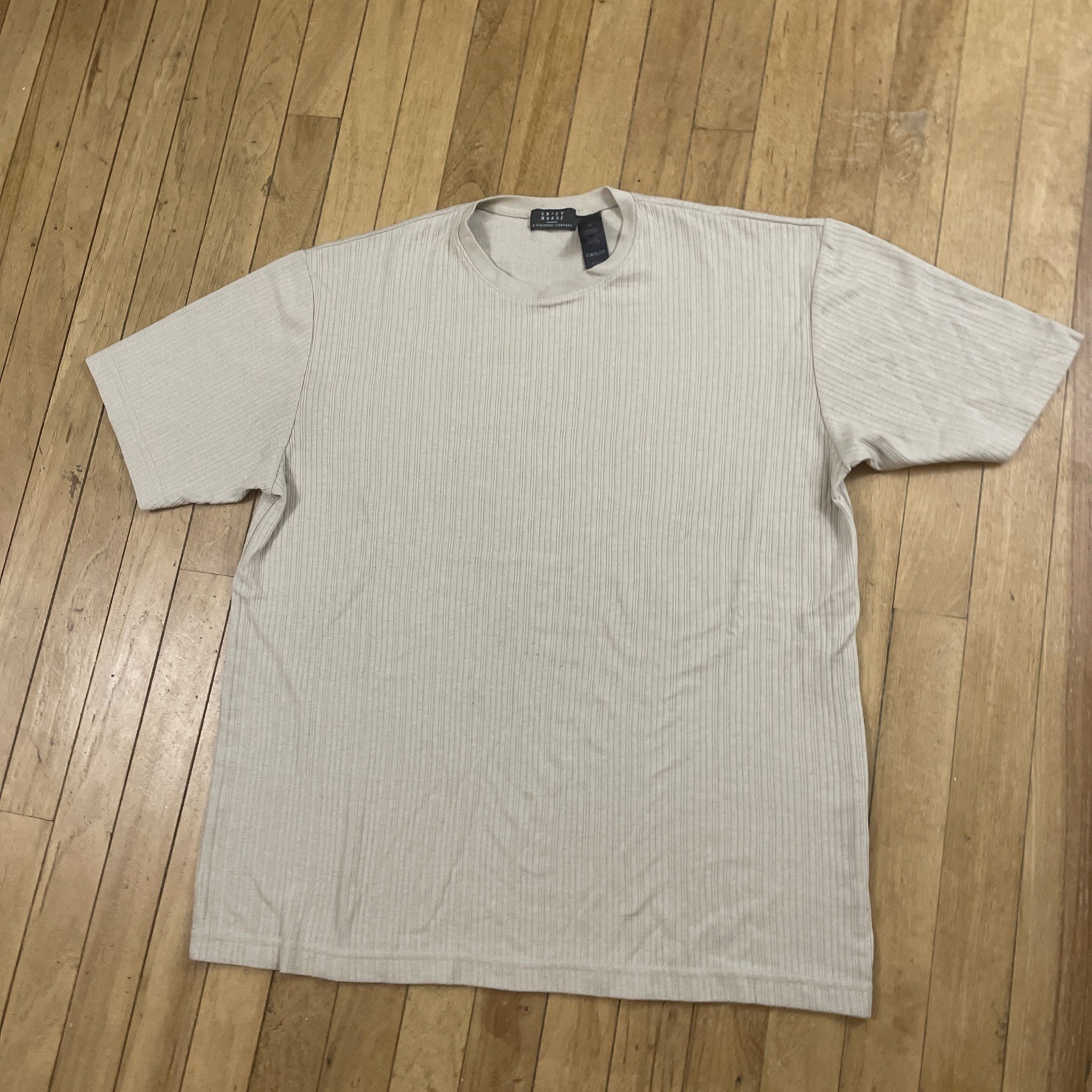 Crazy Horse Claiborne Shirt Men M Cream Beige Peru Cotton Cowl Old Money Minimal