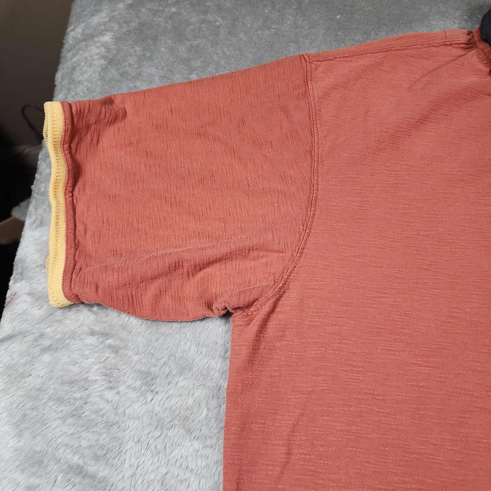 Territory Ahead Polo Shirt Mens XL Rust Orange Contrast Collar Cotton Casual