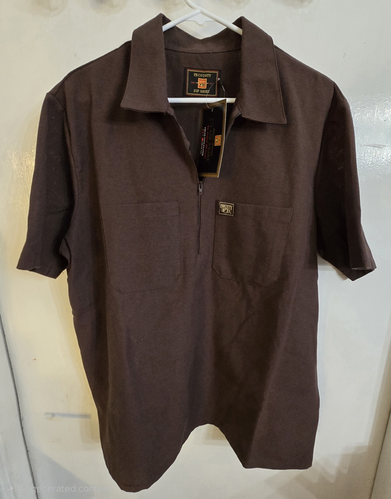 FB County Solid 1/2 Zip Short Sleeve 2 Pocket Shirt Sz M New Tags BEN DAVIS Alt