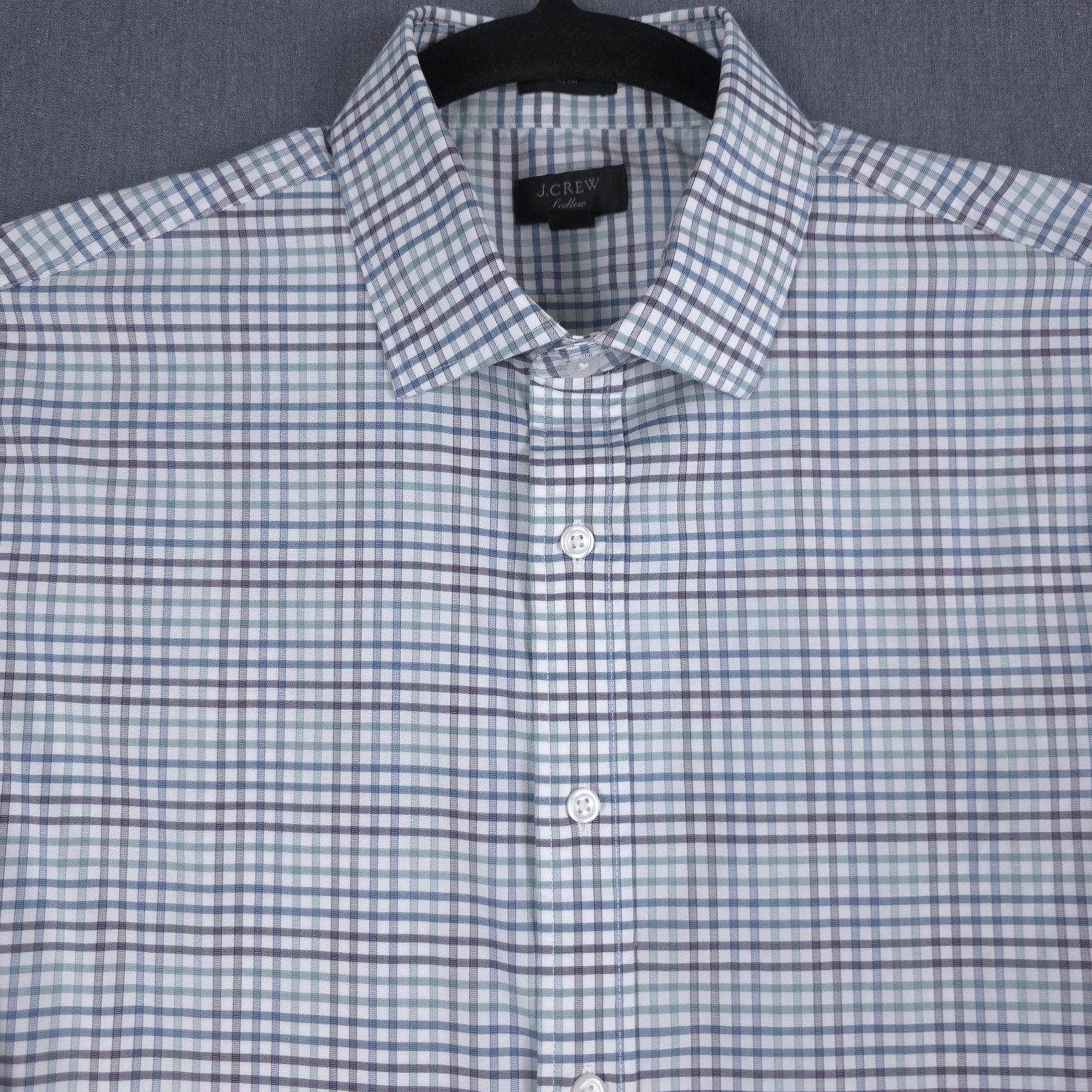 J Crew Ludlow Dress Shirt Mens Large 16.5 34 Check Long Sleeve Slim Button Up