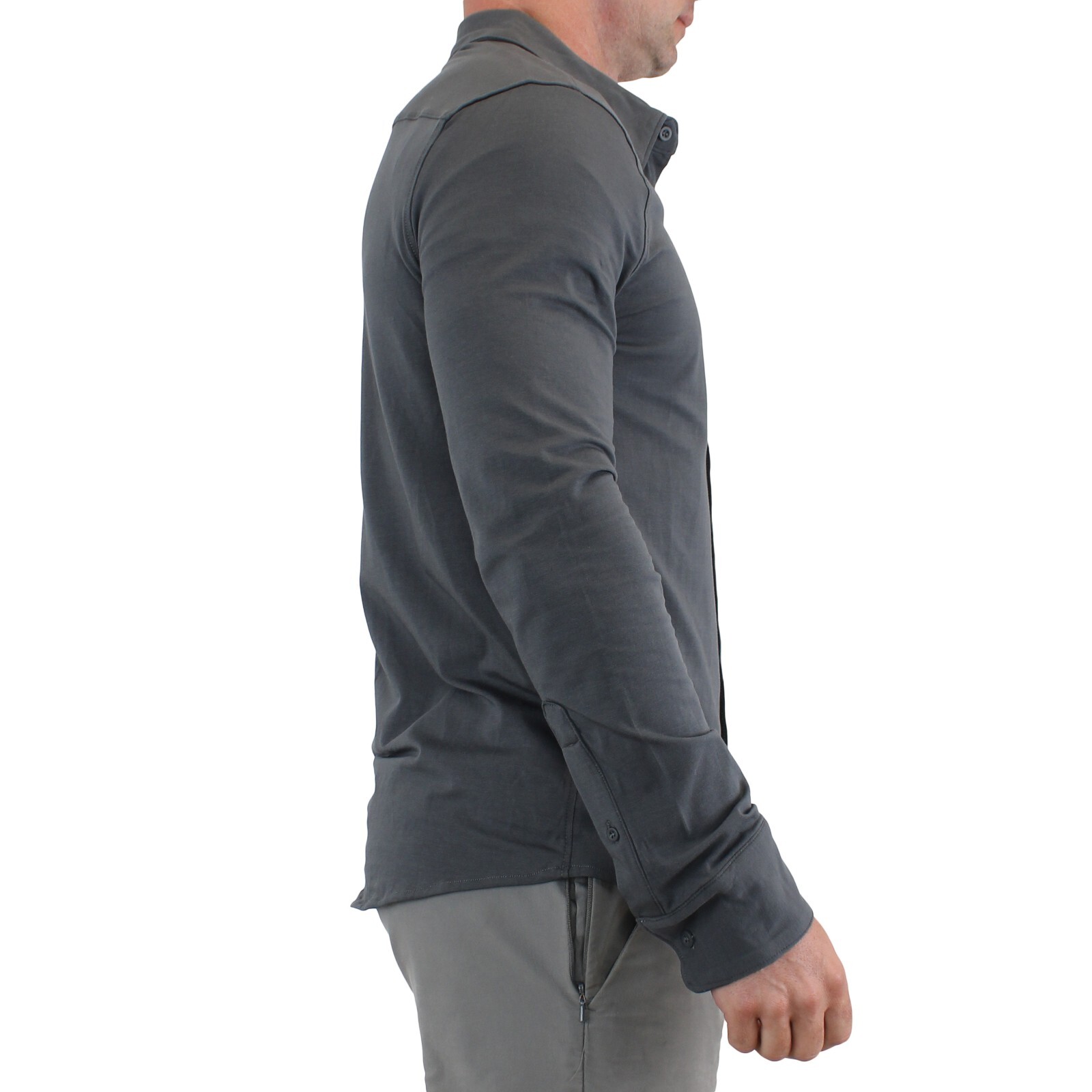 True Classic Men’s, Knit Long Sleeve, Slightly Relaxed Fit Collard Shirt